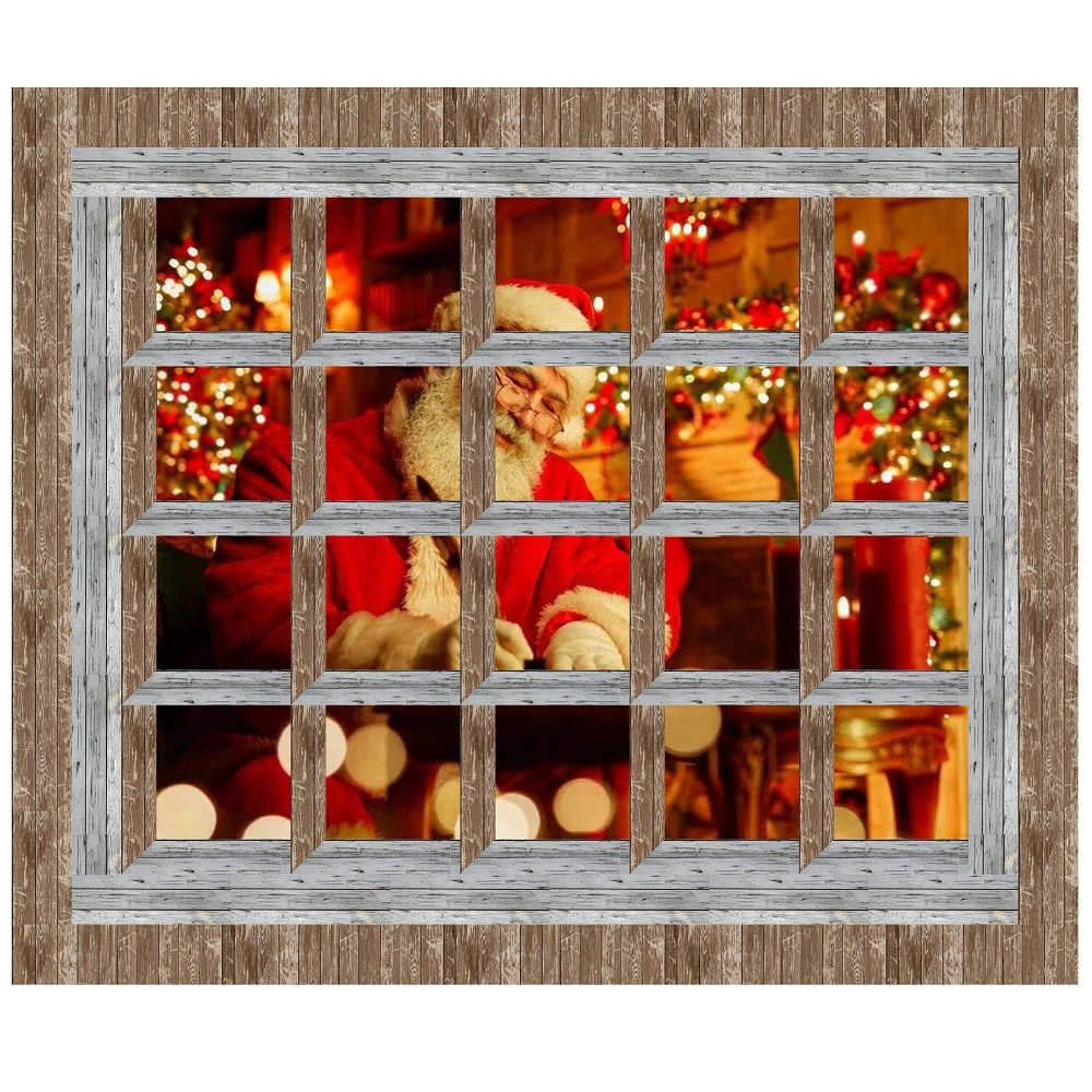 Window to the World - Santa By The Fire Wall Hanging Kit - 53 1/2 x 45"