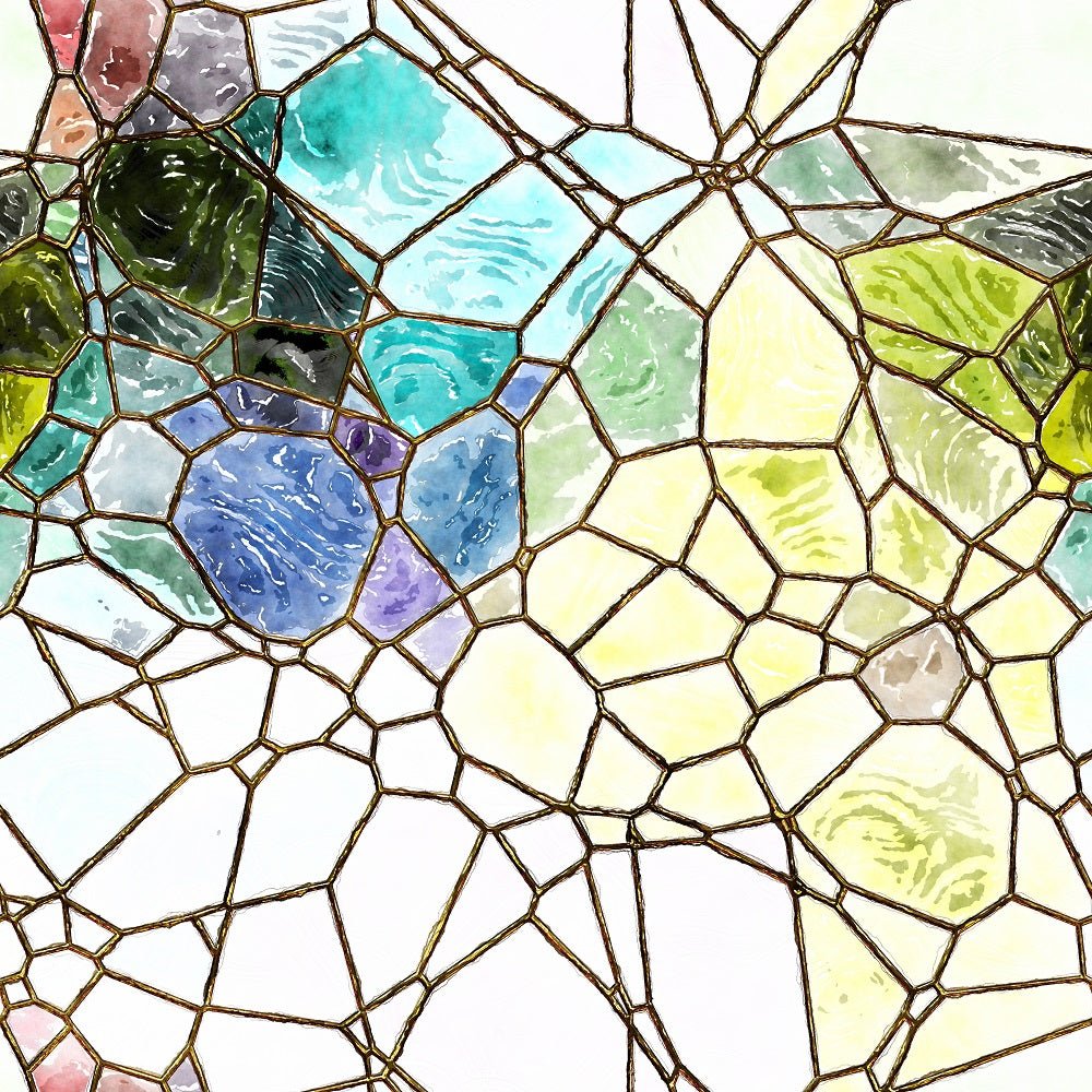 Watercolor Stained Glass #3 Fabric