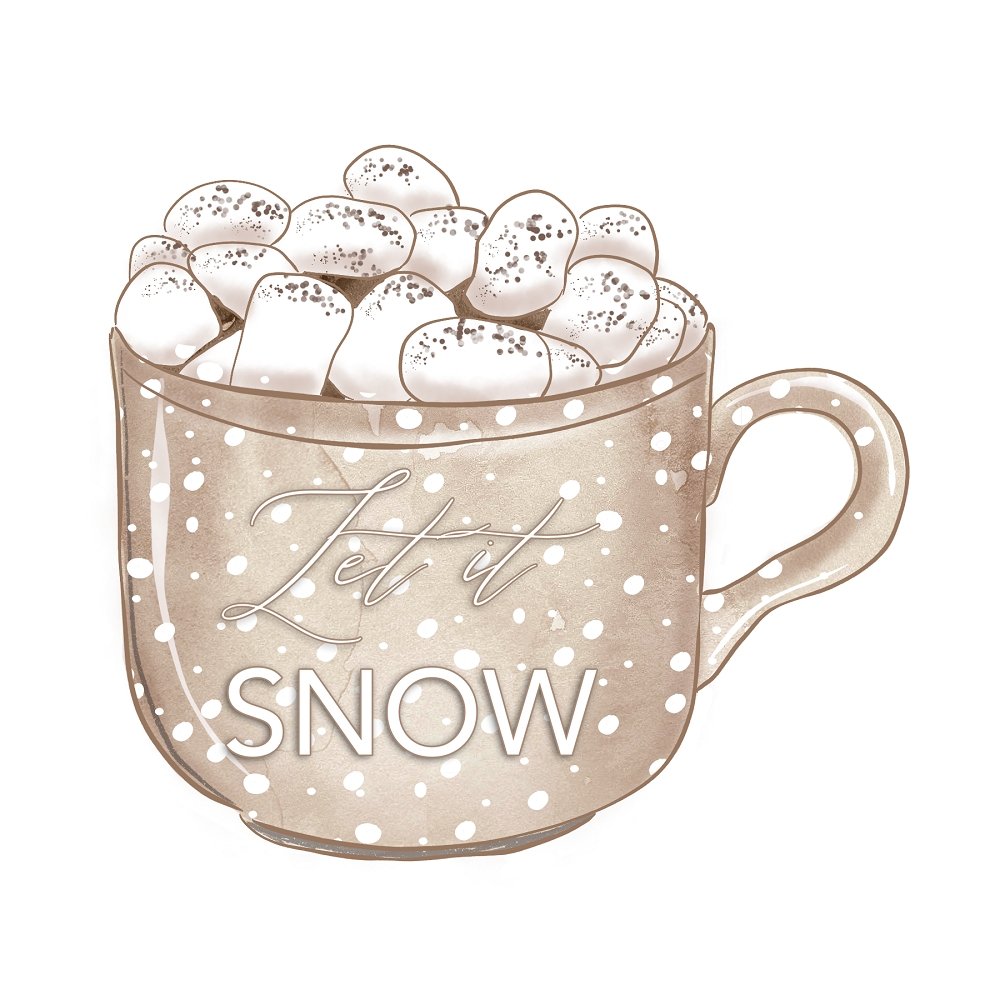 Watercolor Sweet Christmas #6 Fabric Panel