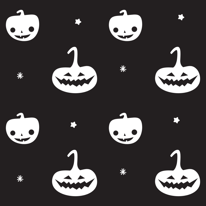 White Pumpkins Fabric - Black