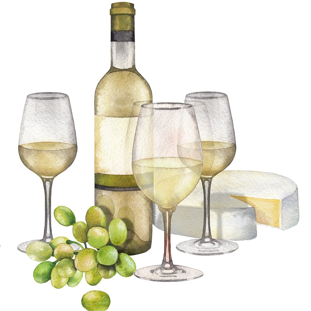 White Wine & Cheese Fabric Panel