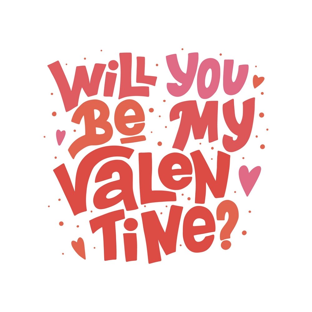 Will You Be My Valentine Fabric Panel