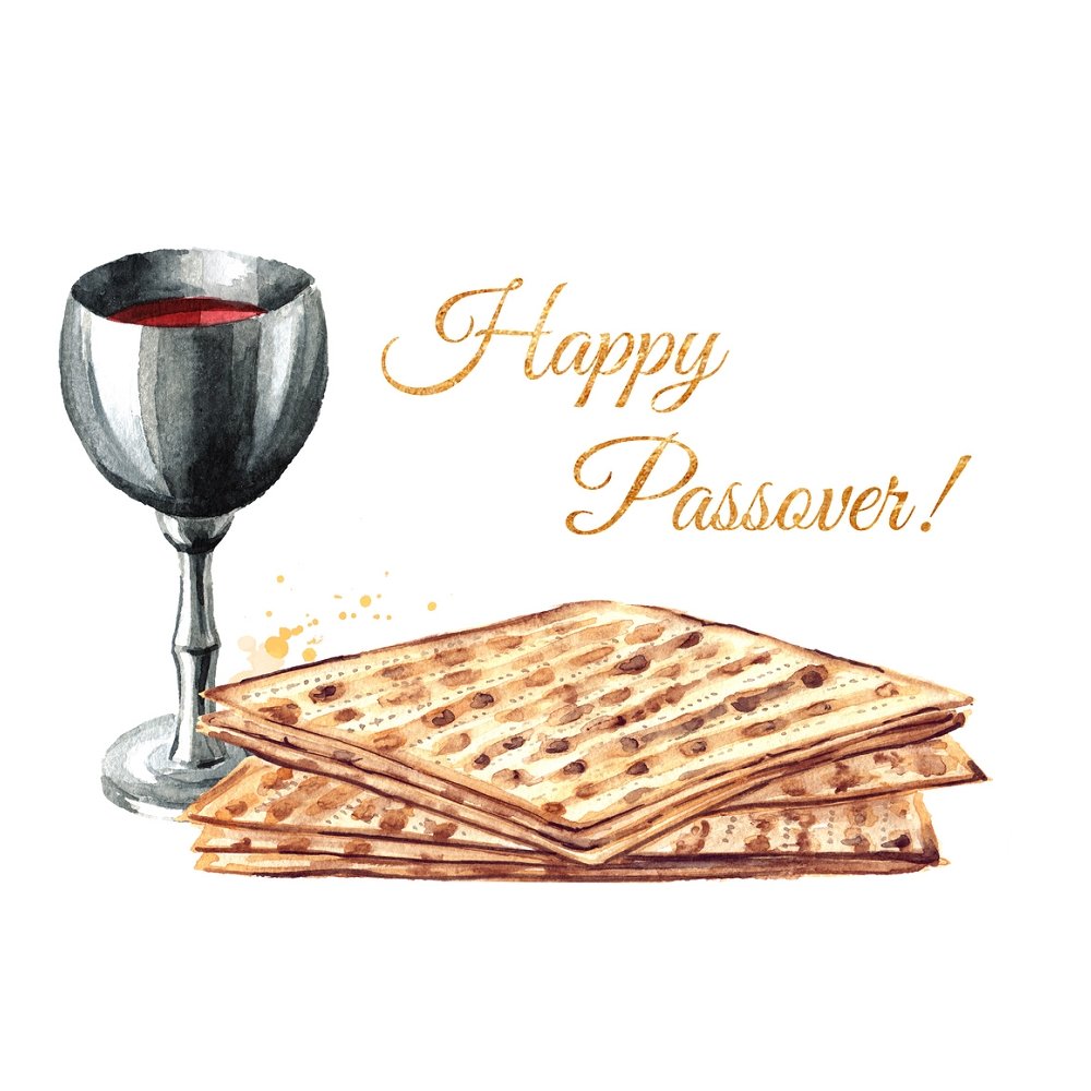 Wine & Matzah Passover Fabric Panel