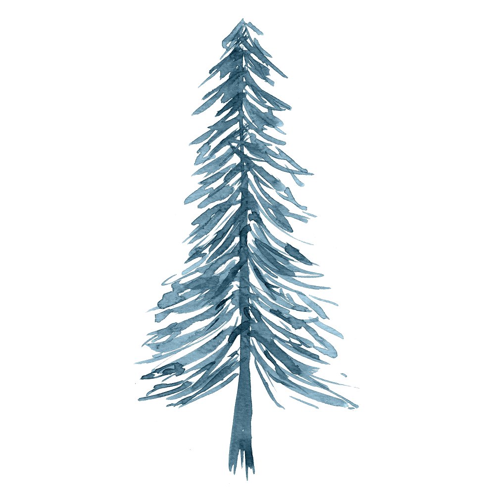 Winter Animals Tree Fabric Panel - Green