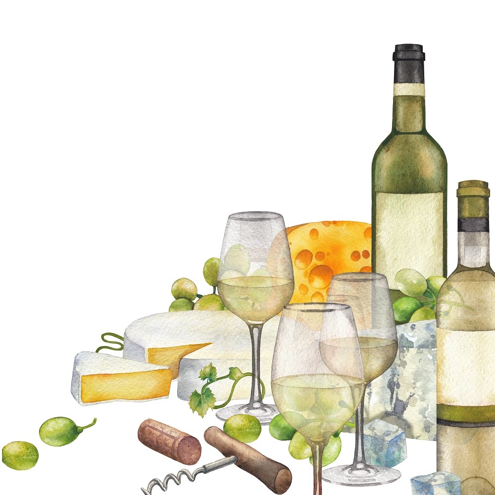 White Wine & Dine Fabric Panel