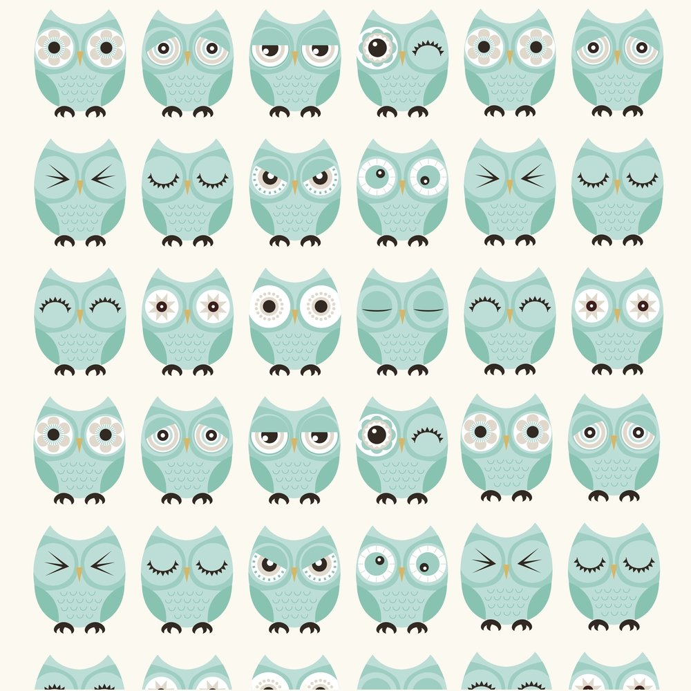 Whoo Are You Fabric - Aqua