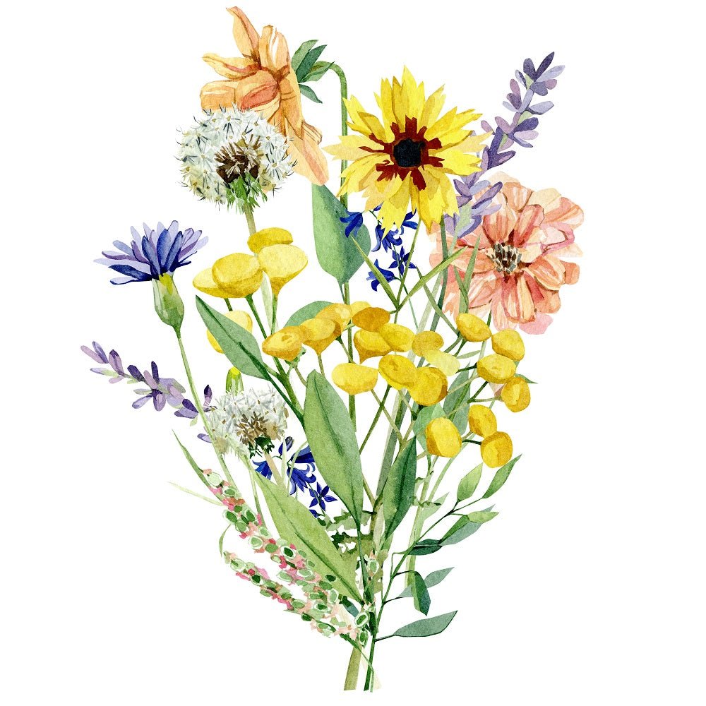 Wild Flower Bouquet #1 Fabric Panel