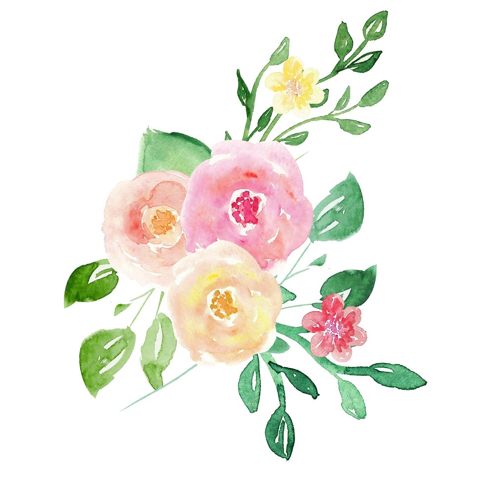 Wild Flower Bouquet Fabric Panel