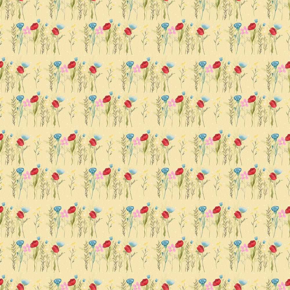 Wild Flowers Group Fabric - Yellow