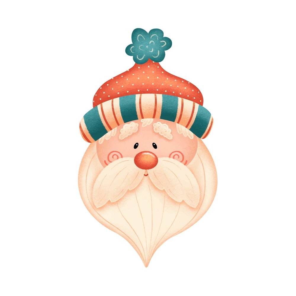 Cartoon Santa Clause Fabric Panel - Variation 3