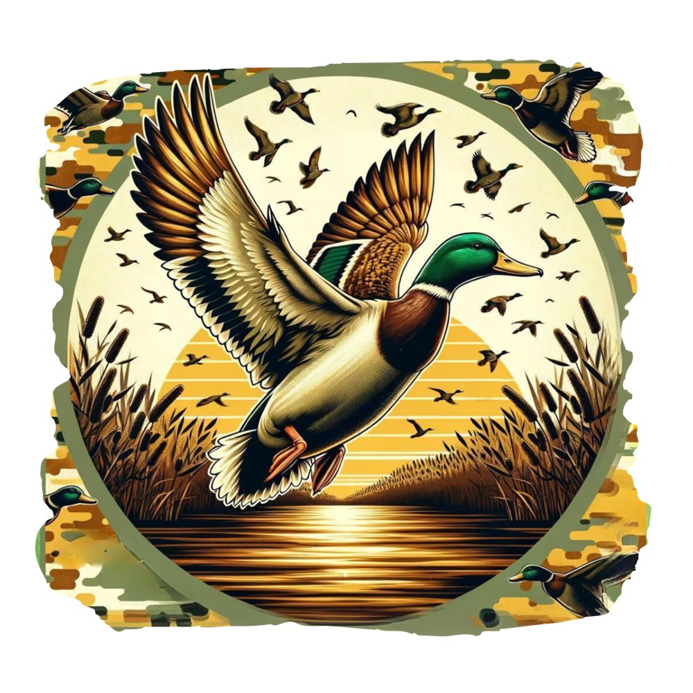 Watercolor Mallard Duck Fabric Panel