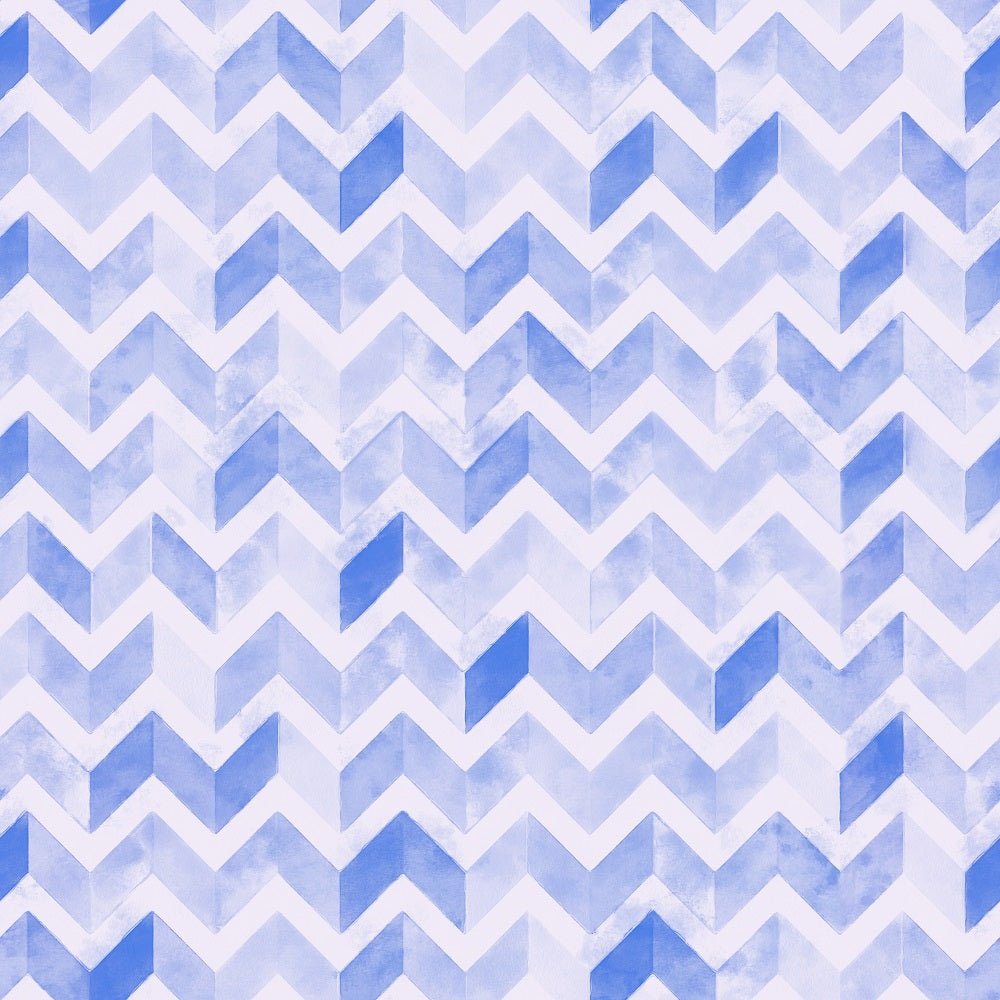 Watercolor Zigzag Fabric - Dark Blue