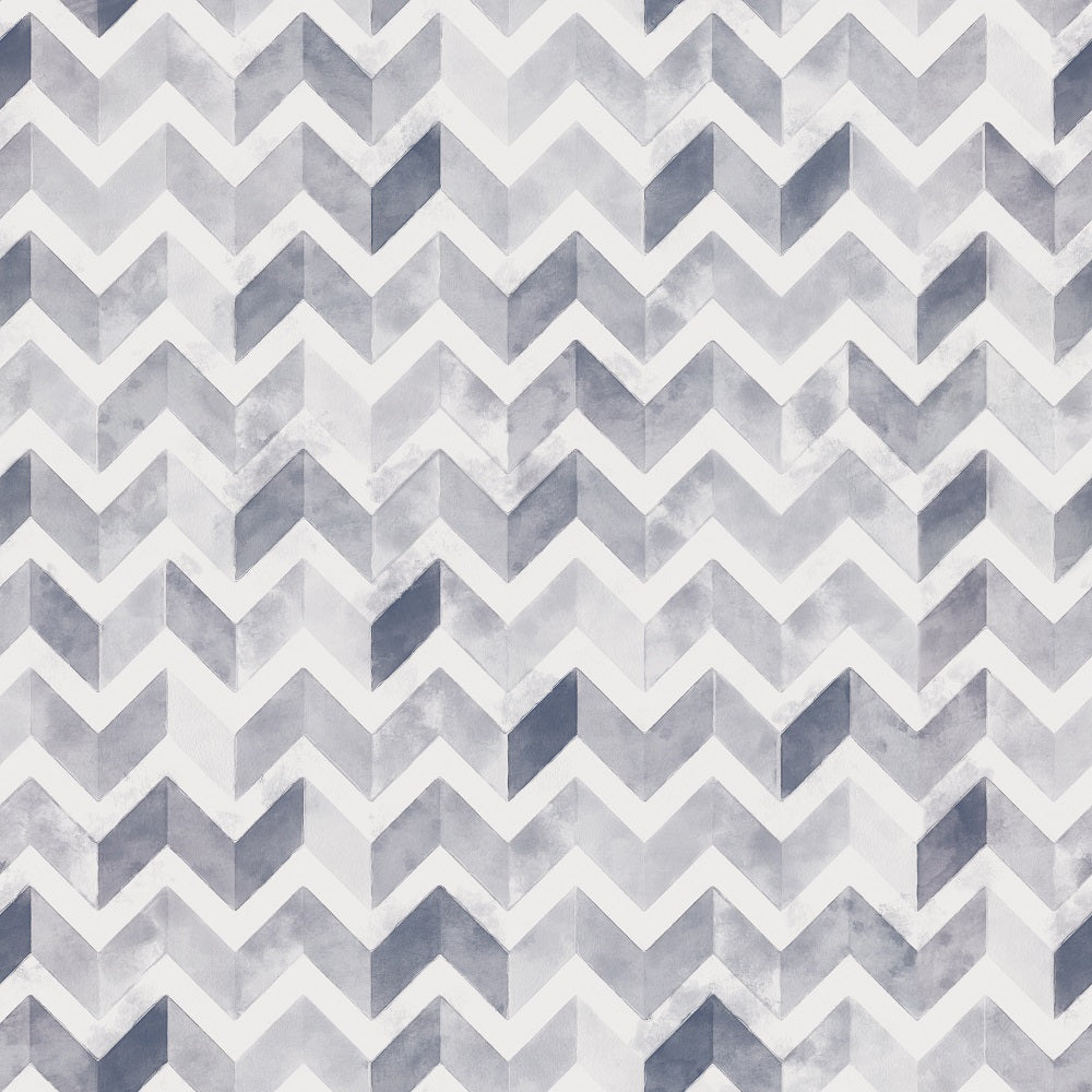 Watercolor Zigzag Fabric - Dark Gray