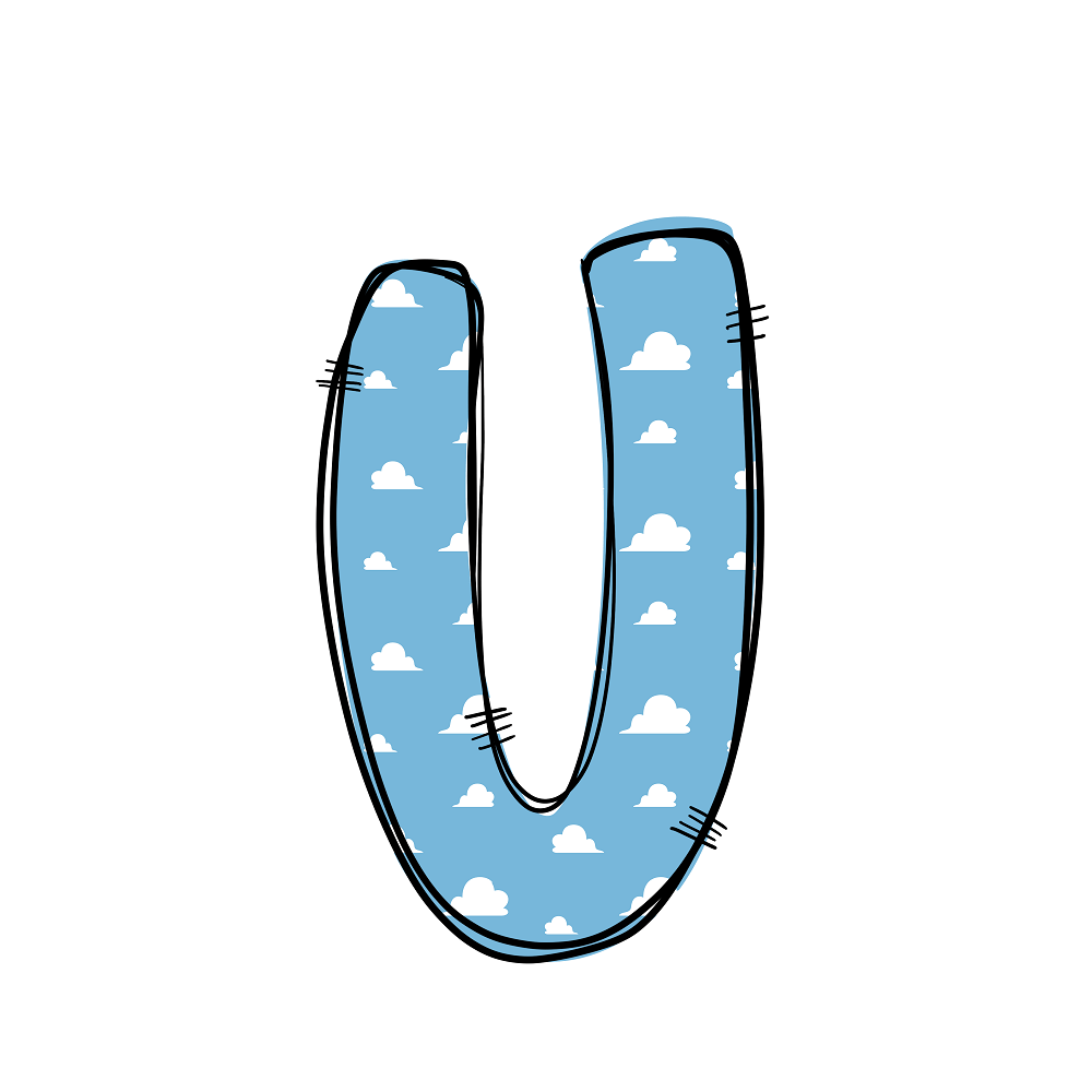 Western Cowboy ''U'' Clouds Fabric Panel