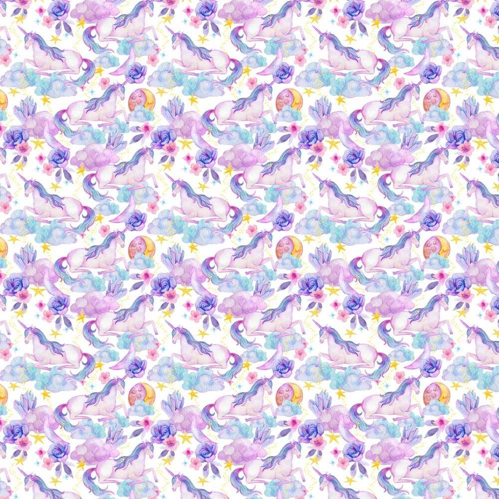 Watercolor Unicorn Fabric - Multi
