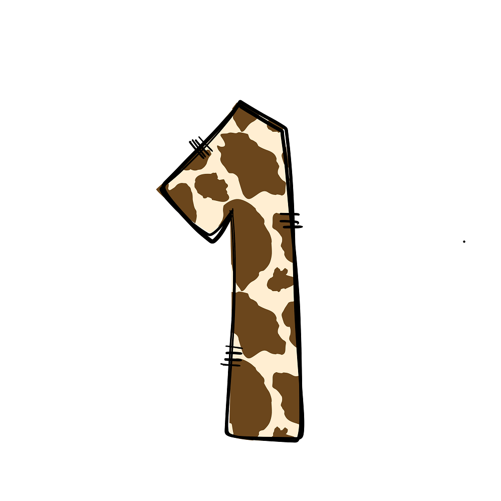 Western Cowboy ''1'' Cow Print Fabric Panel