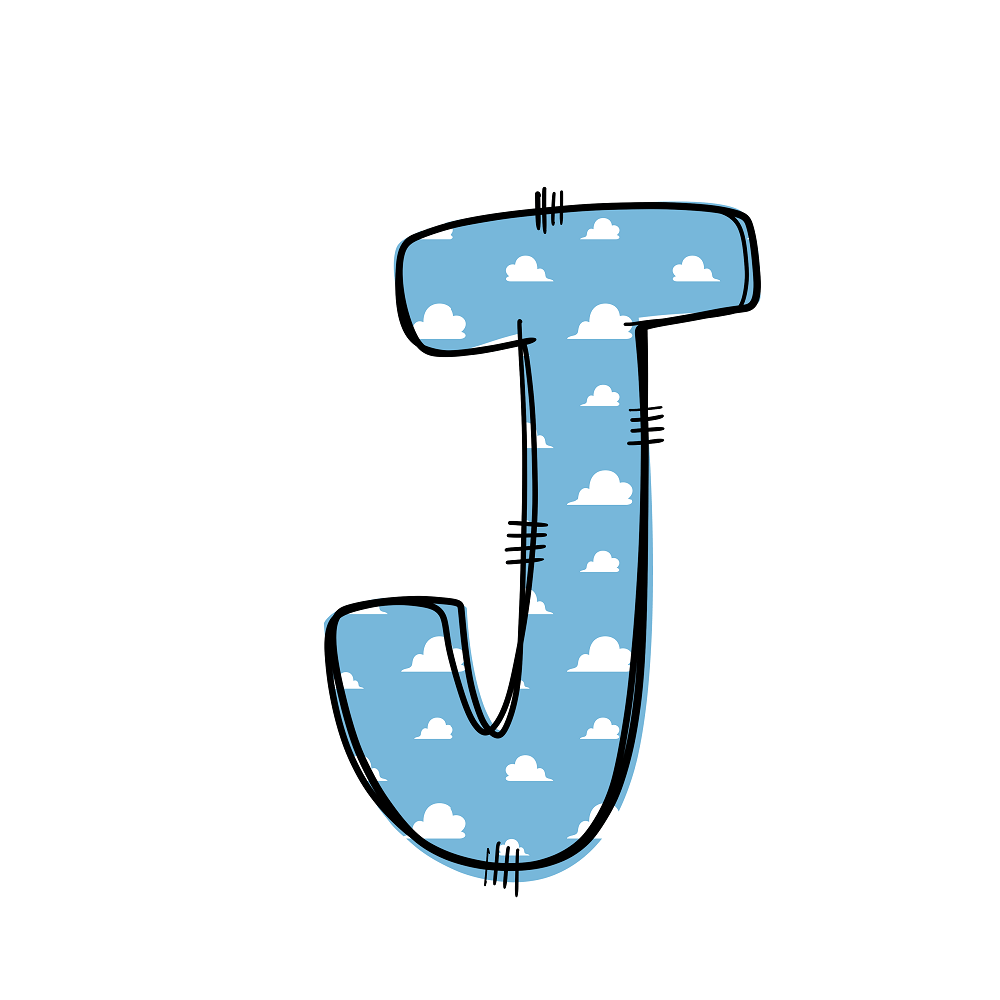 Western Cowboy ''J'' Clouds Fabric Panel