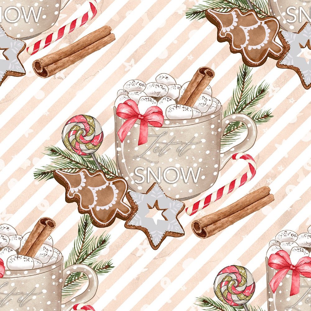 Watercolor Sweet Christmas Pattern #11 Fabric