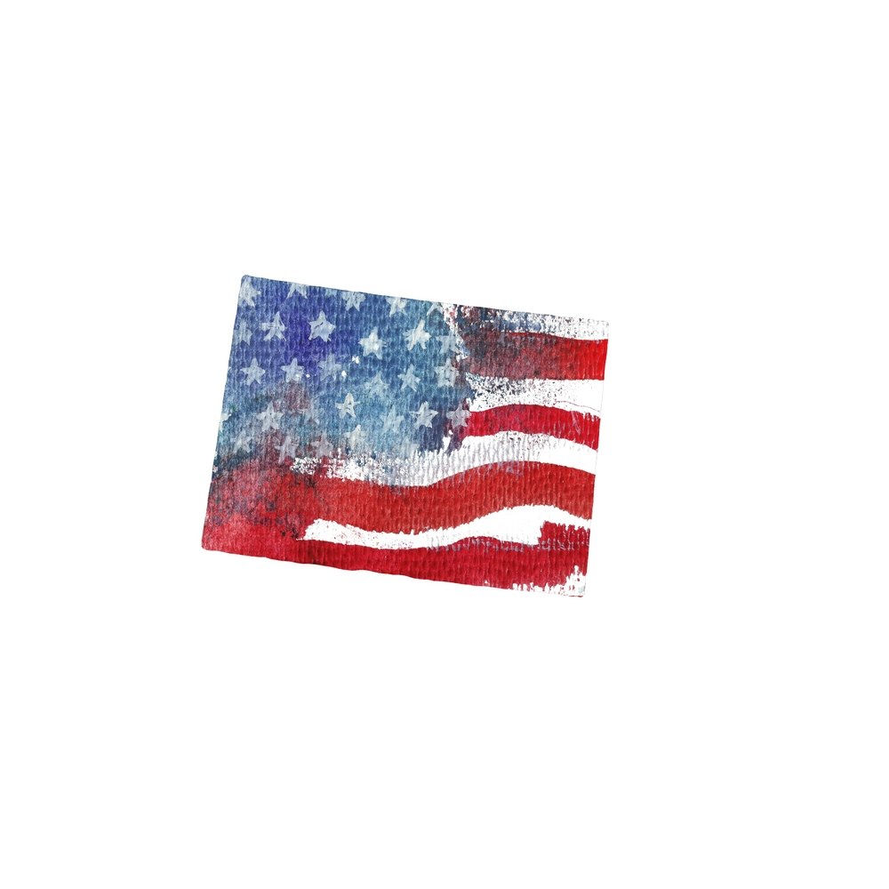 Watercolor Textured Flag Fabric Panel - Colorado
