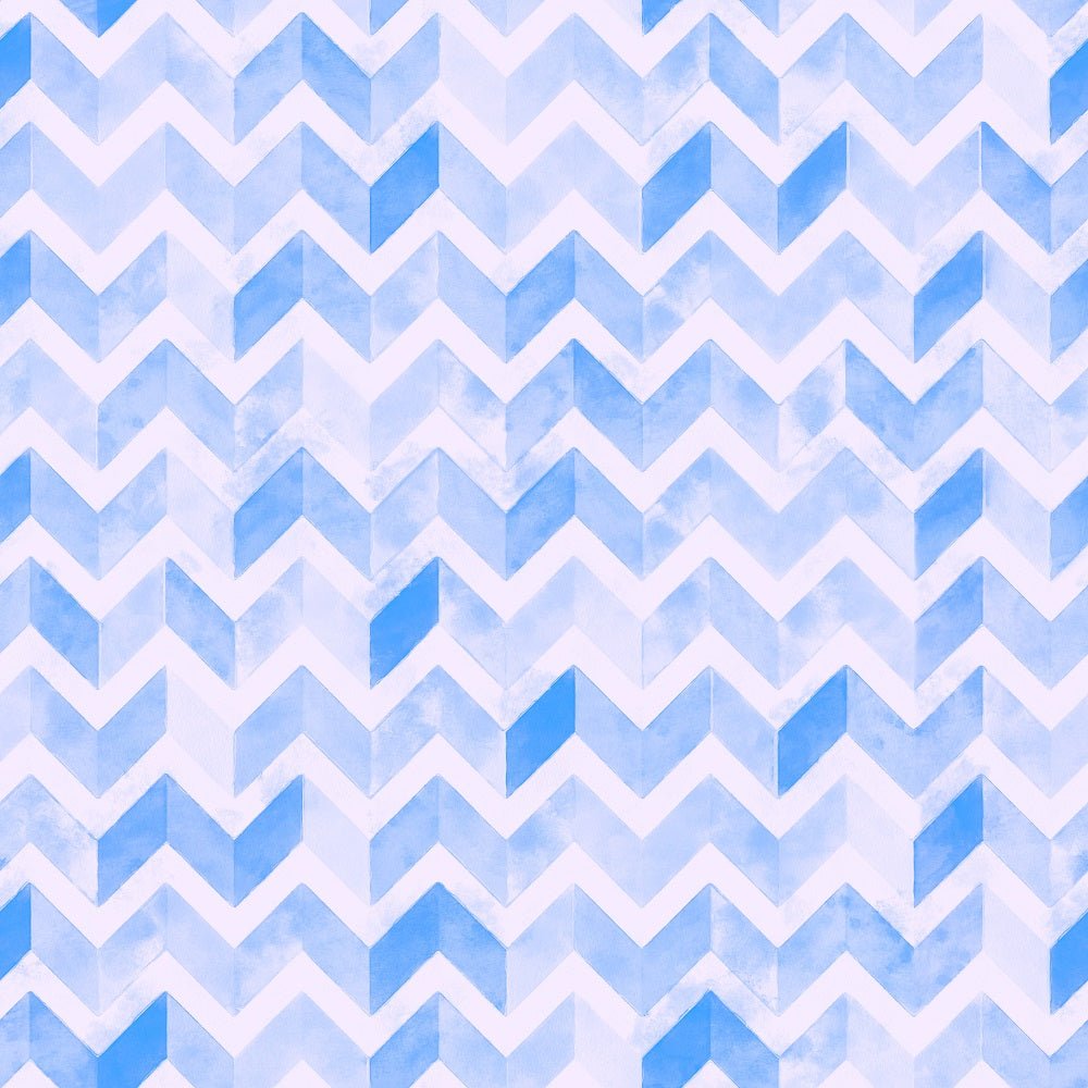 Watercolor Zigzag Fabric - Azure Blue