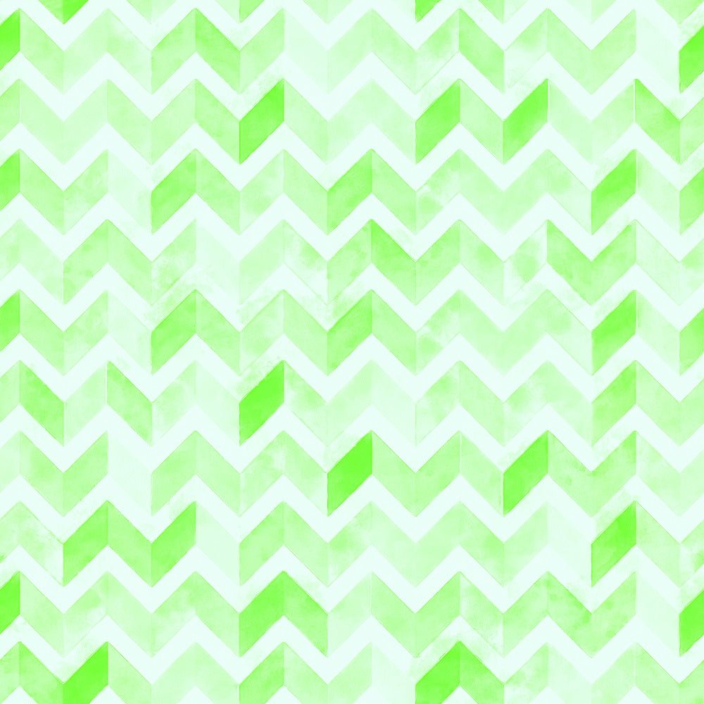 Watercolor Zigzag Fabric- Lime Green
