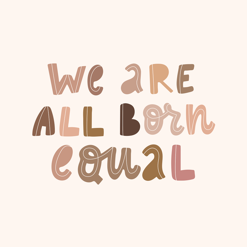 We Are All Born Equal Fabric Panel