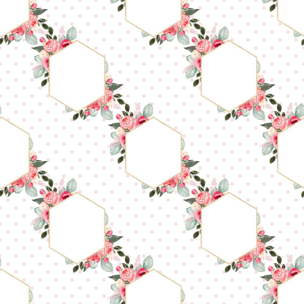 Watercolor Valentine Roses Frames Fabric - White