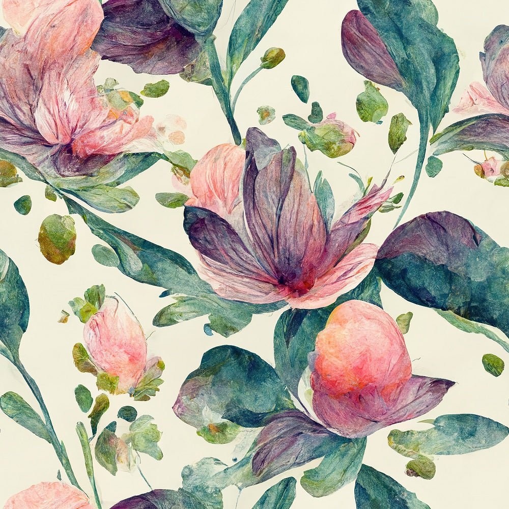 Watercolor Vintage Floral Pattern #4 Fabric