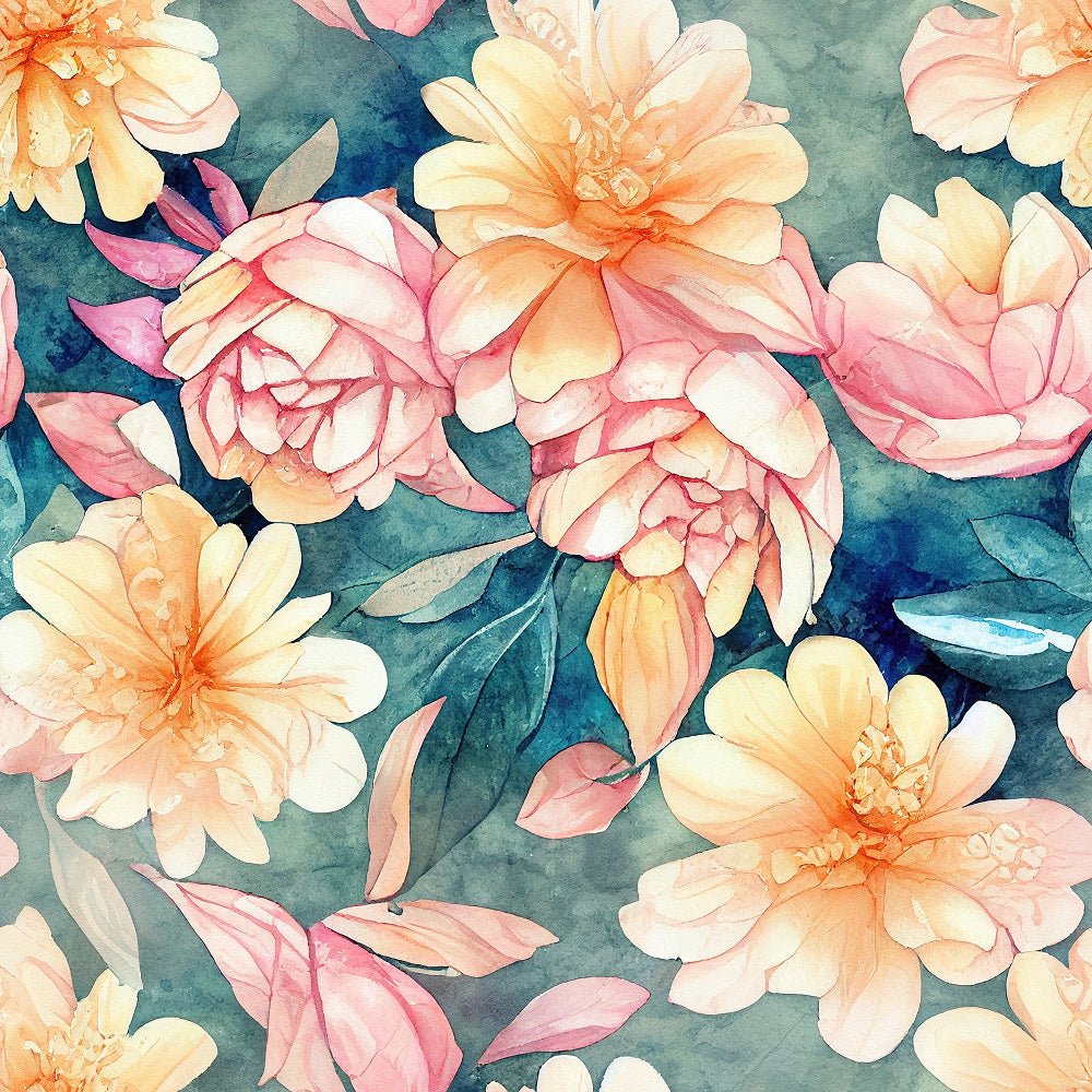 Watercolor Vintage Floral Pattern #9 Fabric
