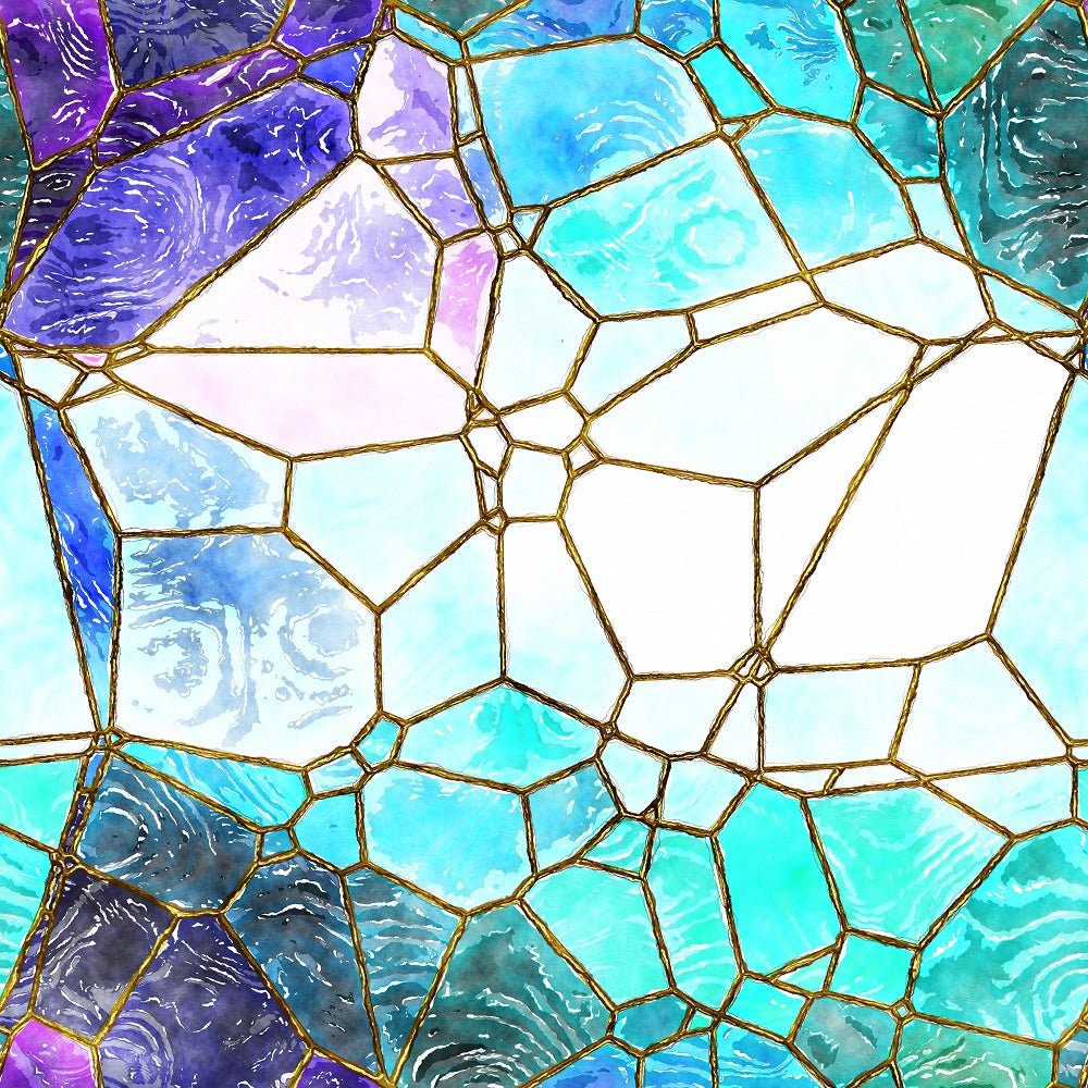 Watercolor Stained Glass #15 Fabric
