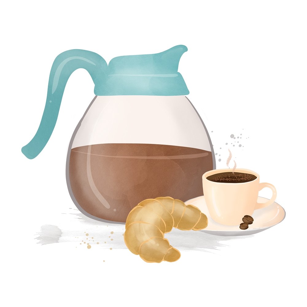 Coffee Elements Fabric Panel - Variation 2