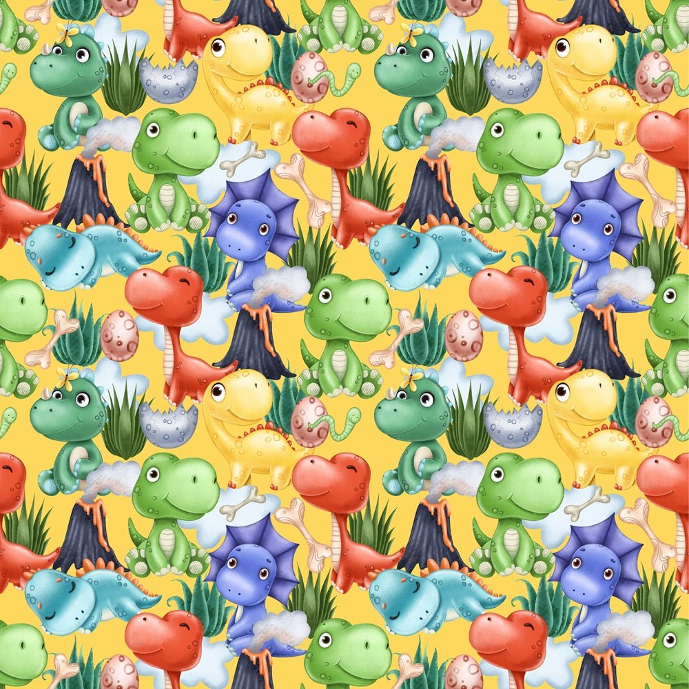Colorful Dino Fabric
