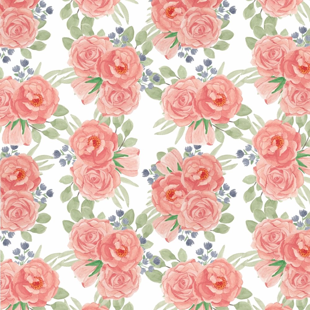 Watercolor Rose Fabric