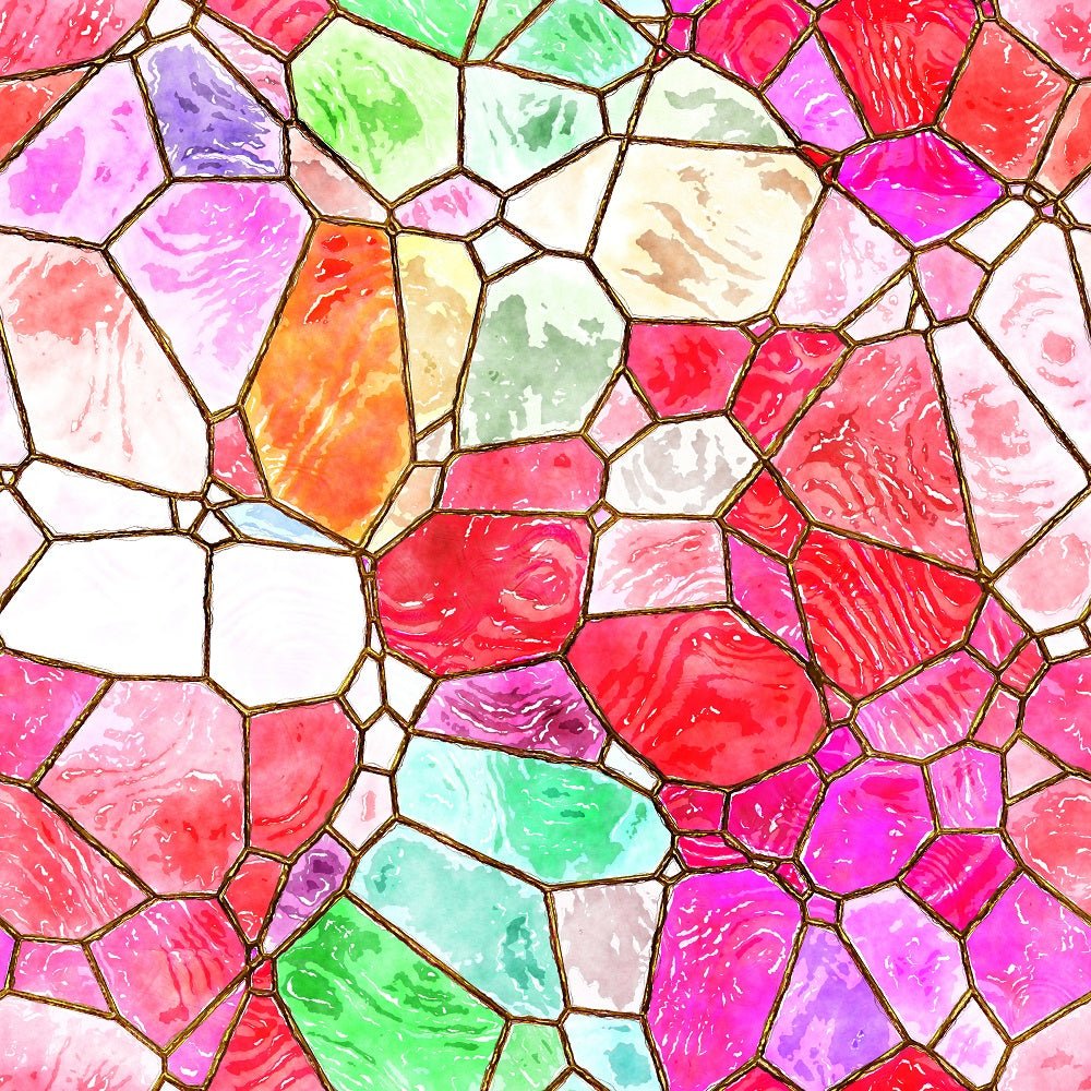 Watercolor Stained Glass #11 Fabric