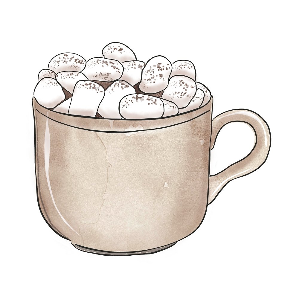 Watercolor Sweet Christmas #5 Fabric Panel