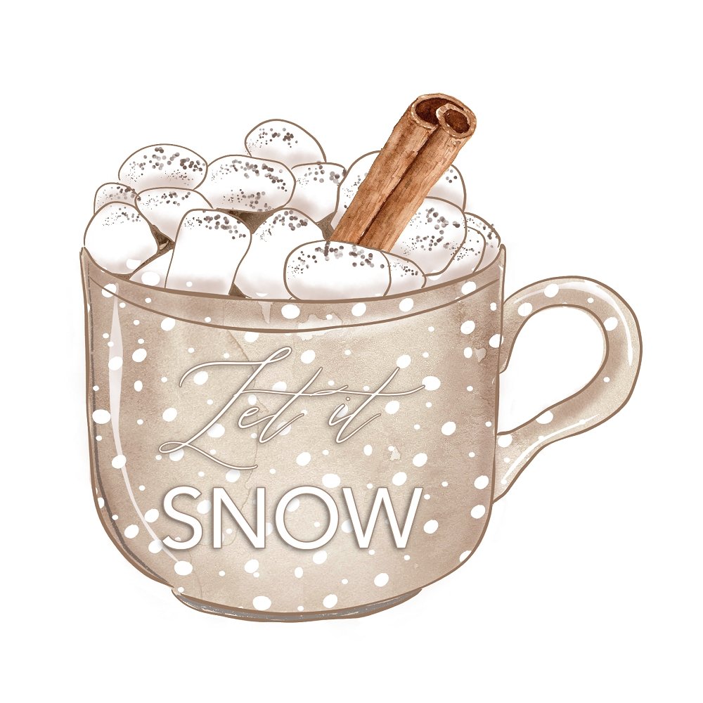 Watercolor Sweet Christmas #8 Fabric Panel