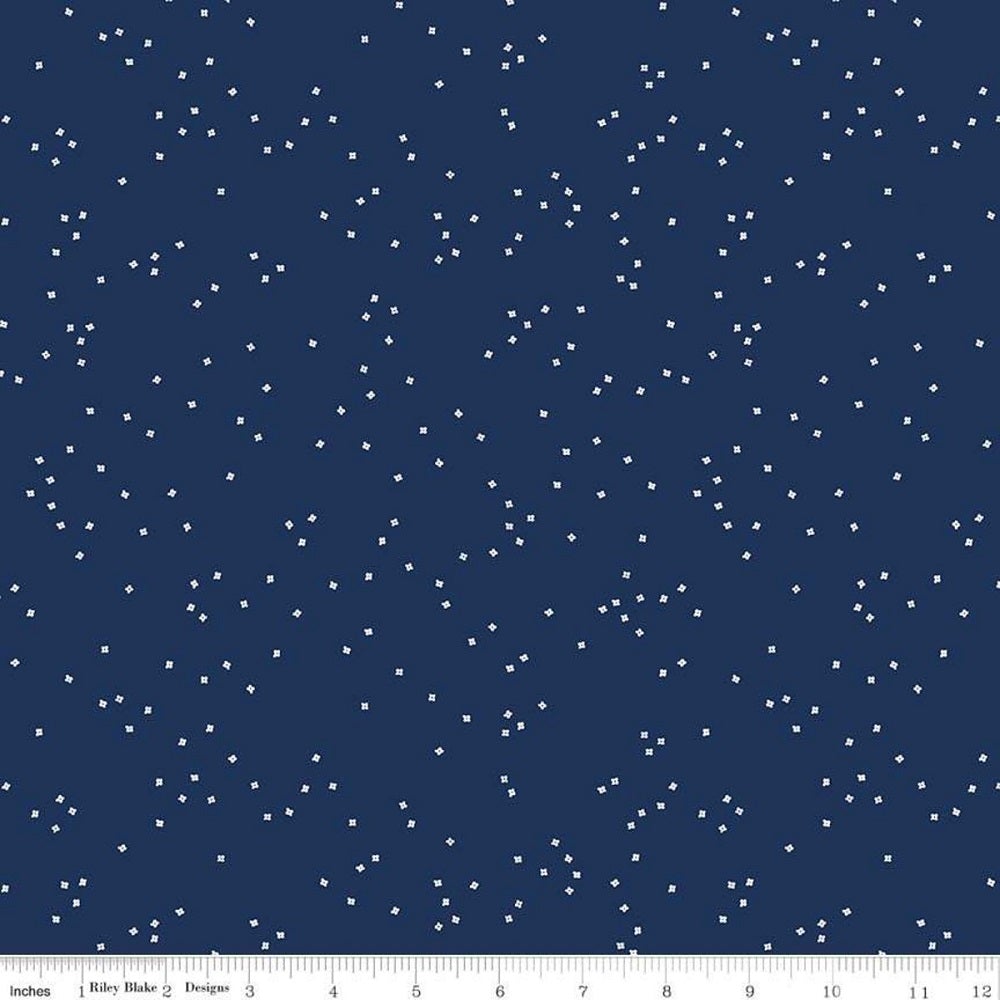 Blossom Fabric - Navy