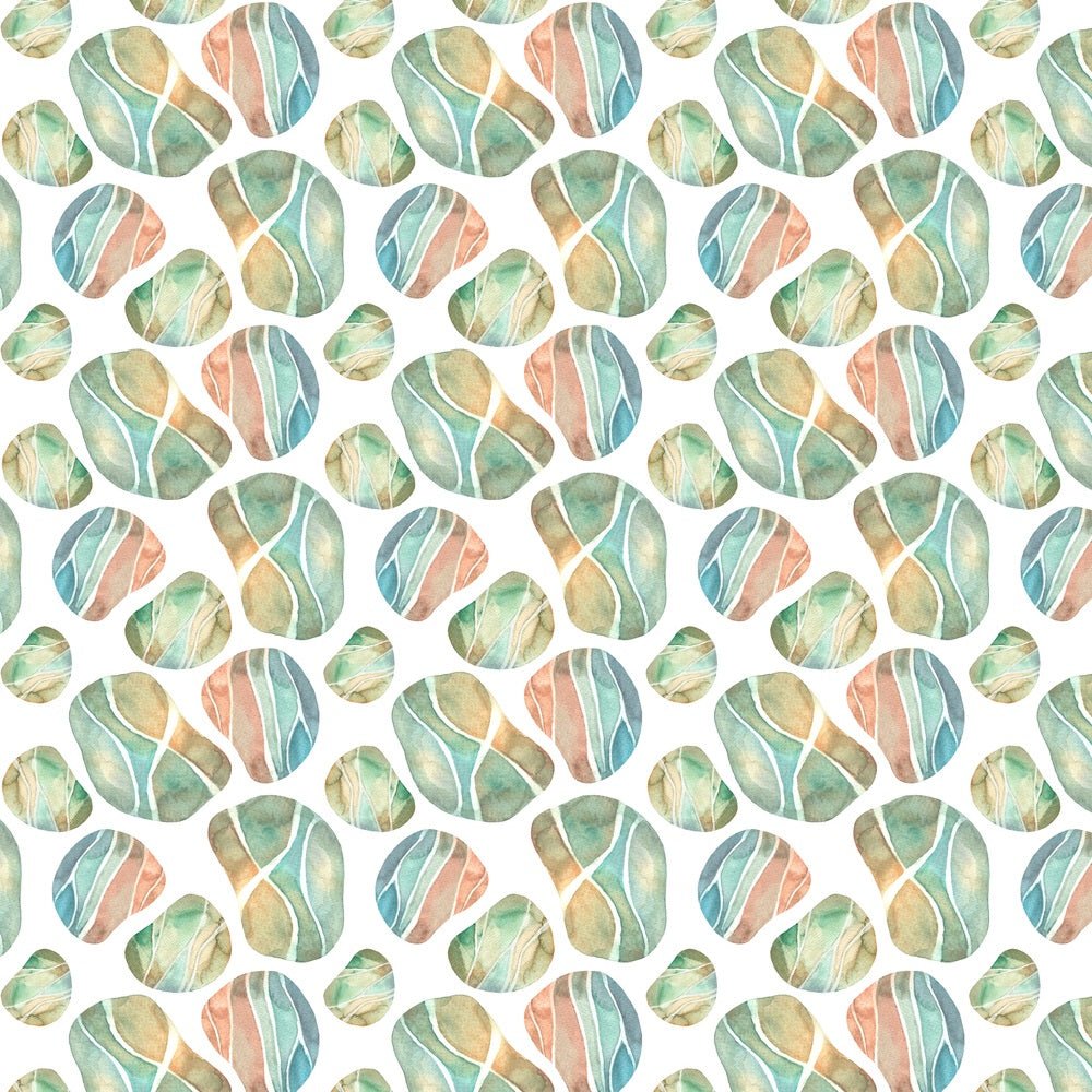 Watercolor Sea Pebbles #3 Fabric