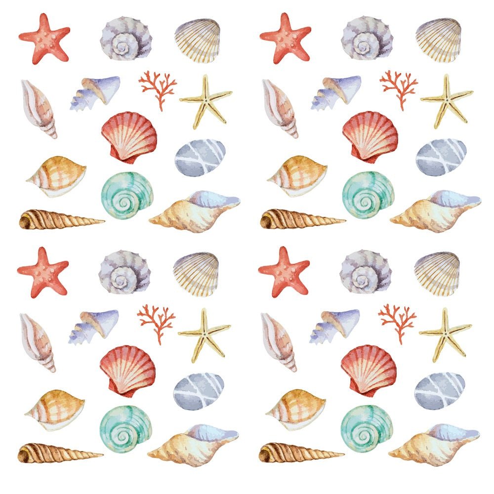 Watercolor Sea Shells Fabric