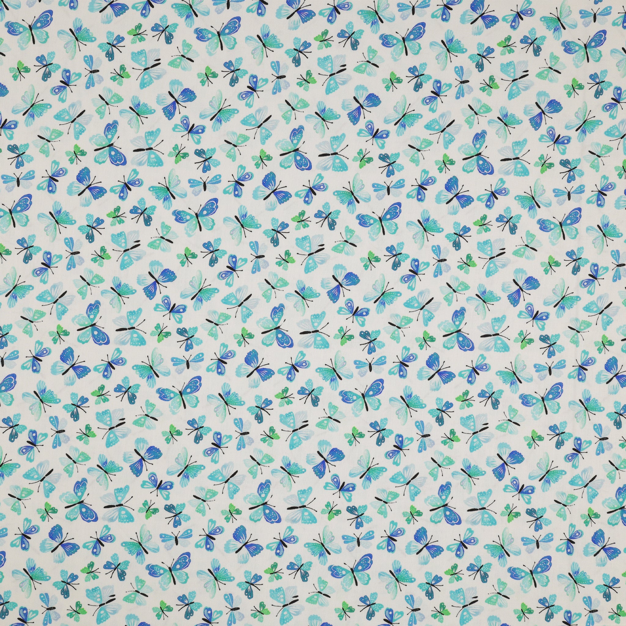 A Prairie Heart Fabric Collection - Rustic Flutter Teal/White