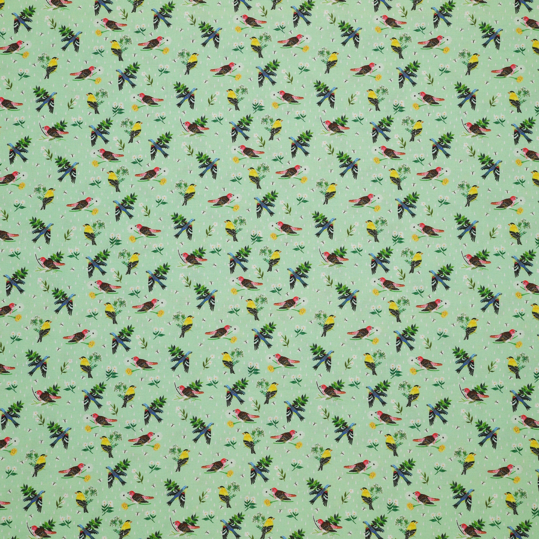 A Prairie Heart Fabric Collection - Morning Birdsong Light Teal