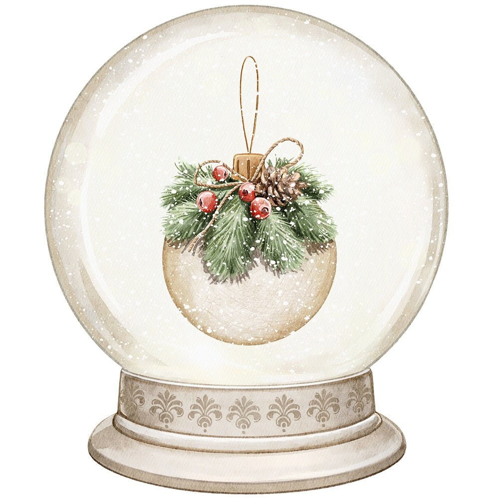 Christmas Little Critters Ornament in Snow Globe Fabric Panel