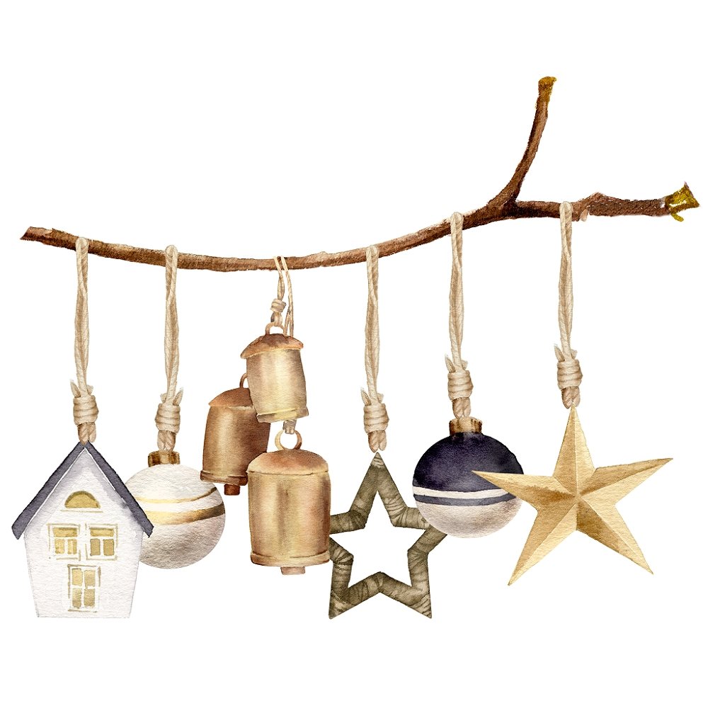 Christmas Farmhouse Gnome Ornaments #2 Fabric Panel