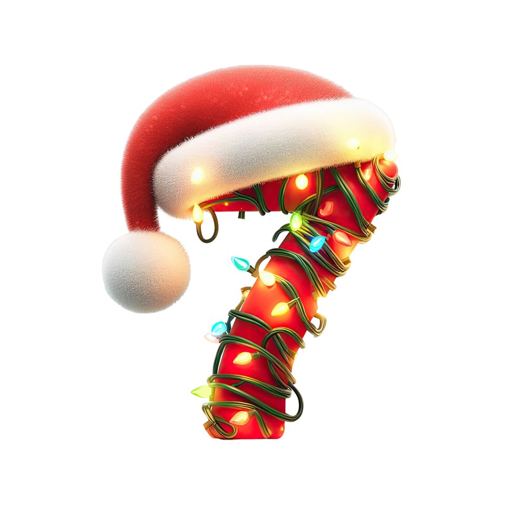 Christmas Lights Wrapped Letter ''7'' Fabric Panel