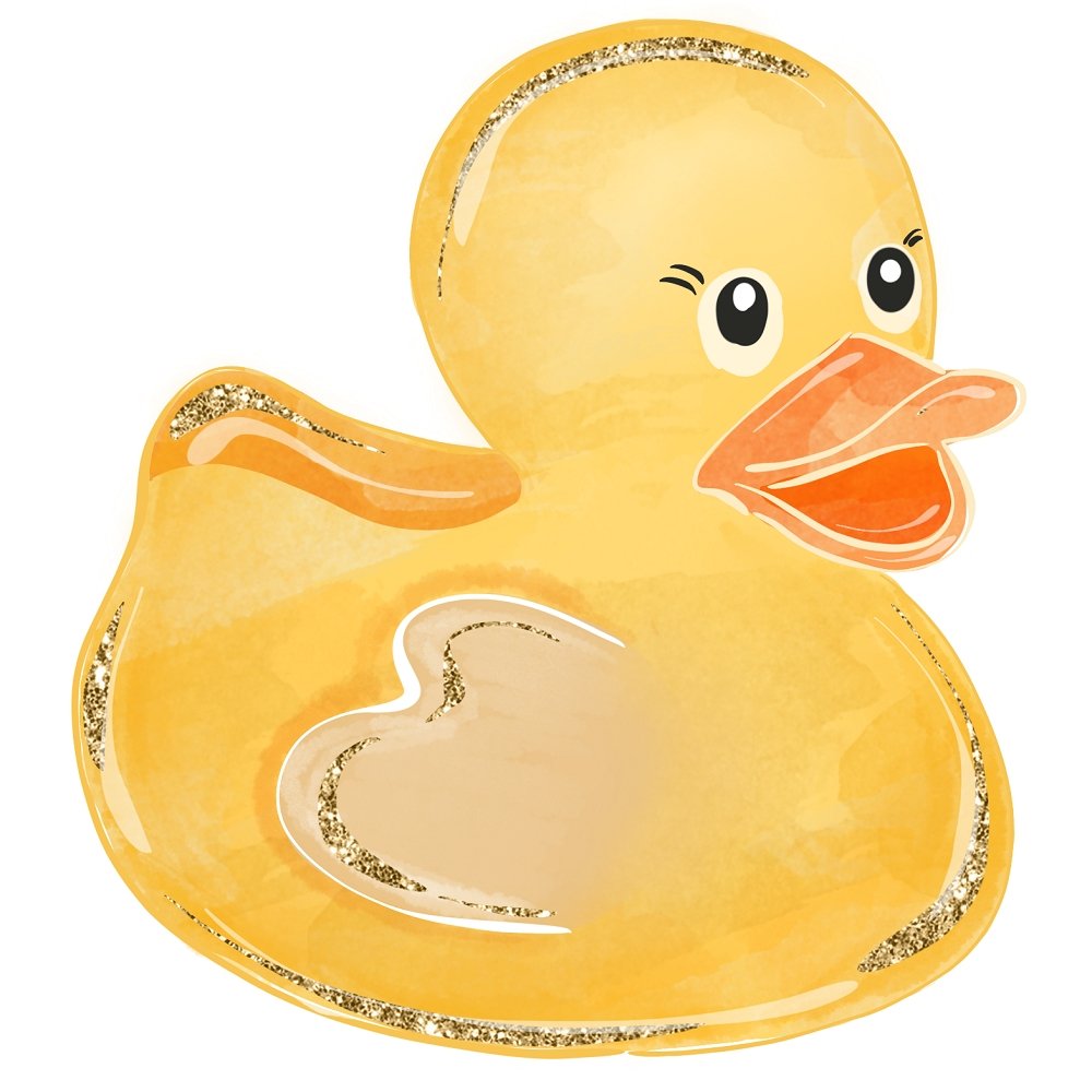 Watercolor Rubber Ducks #1 Fabric Panel