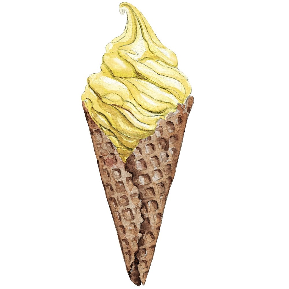 Chocolate Waffle Cone Ice Cream Fabric Panel