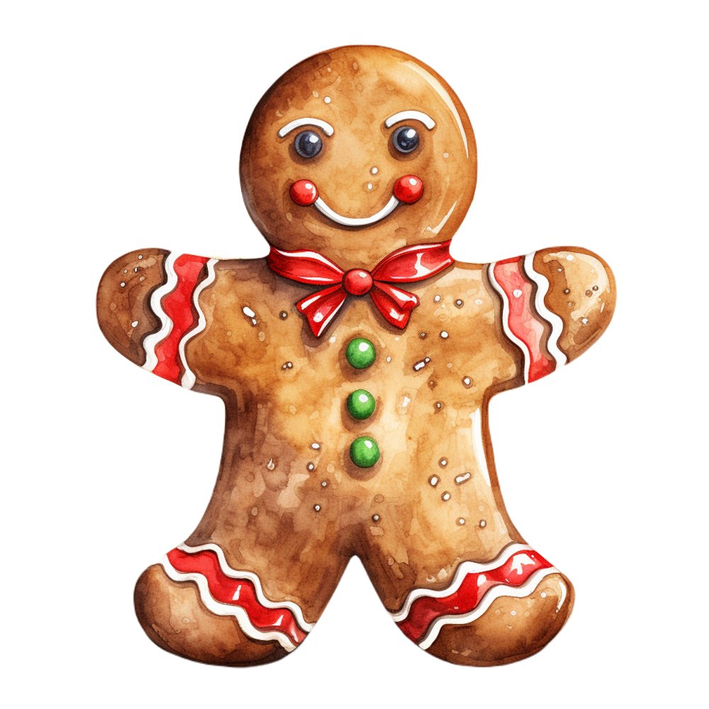 Christmas Desserts Gingerbread Man #2 Fabric Panel