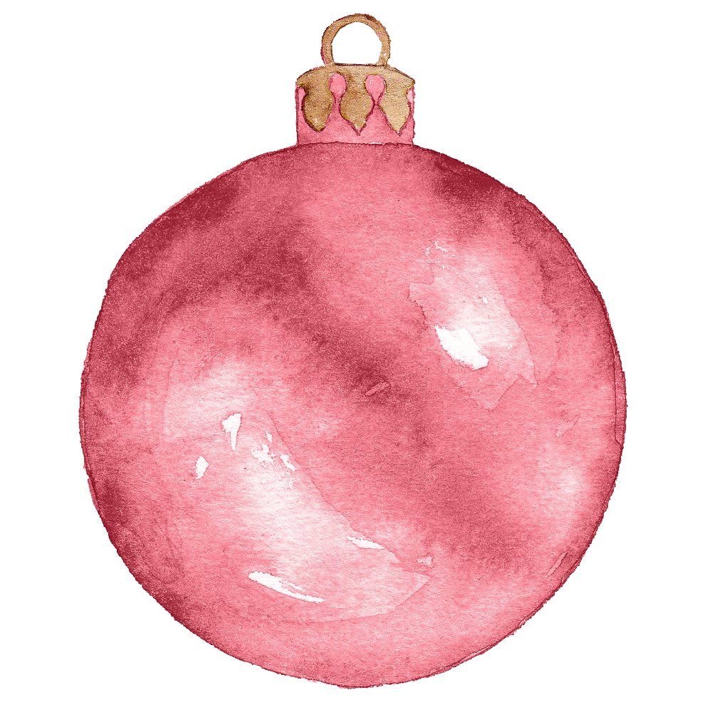 Watercolor Ornament Fabric Panel - Pink