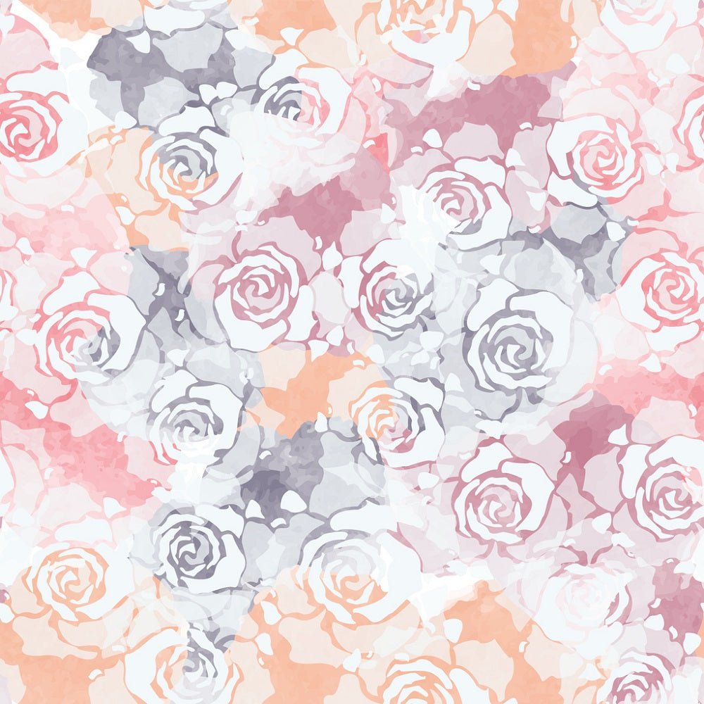Watercolor Pastel Roses #3 Fabric