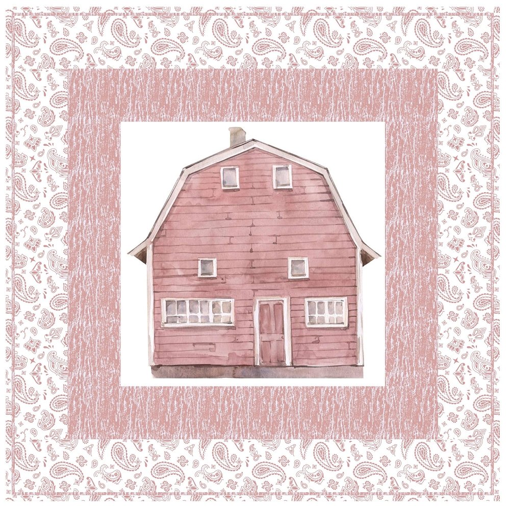 Watercolor Rose Gold Farmhouse Wall Hanging 42" x 42"